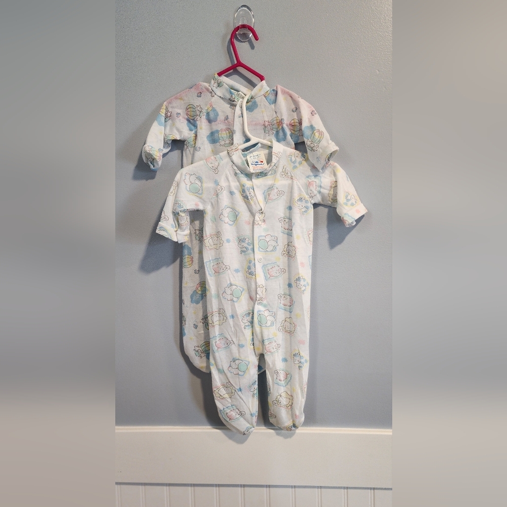 Triplets Baby Onesie with Animal Print